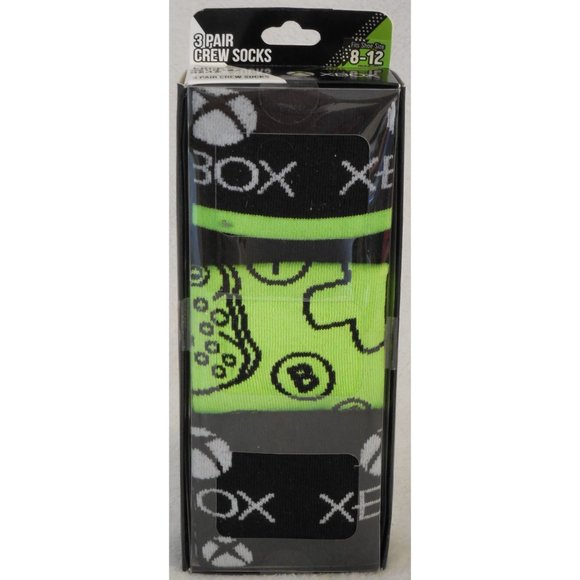 XBOX Socks 3 Pair Pack Official Gear Men's Shoe Size 8 to 12 Microsoft - Picture 2 of 3